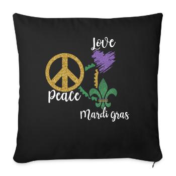 Festival Parade Beads Love Peace Mardi Gras - Sofakissenbezug 45 x 45 cm - Schwarz - Vorne