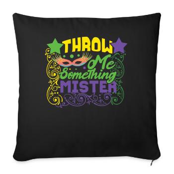 Throw Something Festival Parade Beads Mardi Gras - Sofakissenbezug 45 x 45 cm - Schwarz - Vorne
