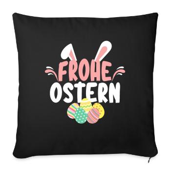 Frohe Ostern - Sofakissenbezug 45 x 45 cm - Schwarz - Vorne