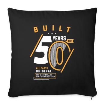 Funny 50th Birthday Age 50 Years Old - Sofa pillowcase 17,3'' x 17,3'' (45 x 45 cm) - black - Front