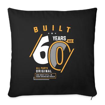Funny 60th Birthday Age 60 Years Old - Sofa pillowcase 17,3'' x 17,3'' (45 x 45 cm) - black - Front