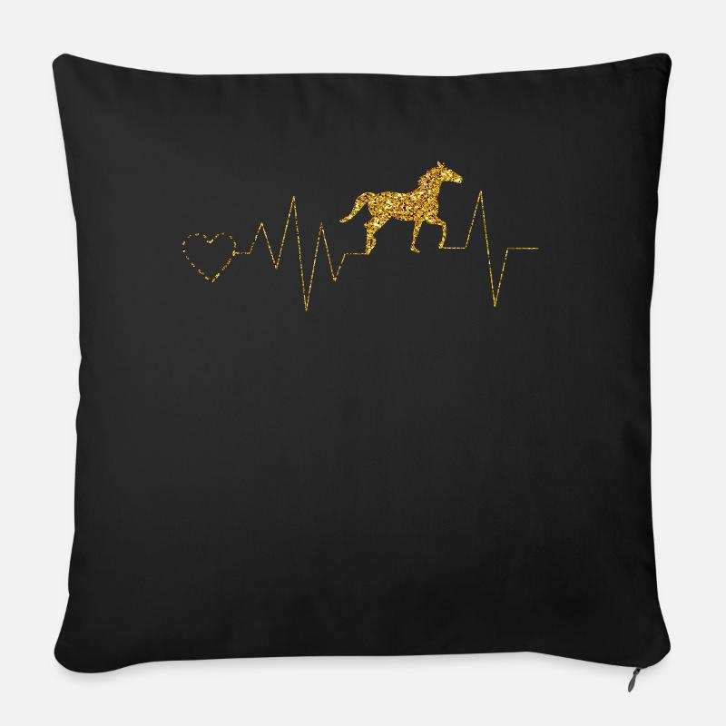 Pferd Reiten Reitverein Geschenkidee - Sofakissenbezug 45 x 45 cm - Schwarz