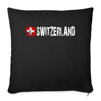 T-shirt Idée cadeau Suisse du 1er août - Housse de coussin décorative 45 x 45 cm - noir - Devant