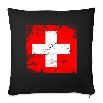T-shirt Idée cadeau Suisse du 1er août - Housse de coussin décorative 45 x 45 cm - noir - Devant