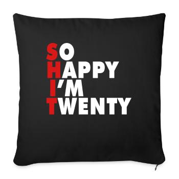 Drôle d’âge de naissance 20 ans heureux j’ai 20 ans - Housse de coussin décorative 45 x 45 cm - noir - Devant