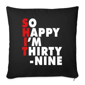 Drôle d’âge de naissance 20 ans heureux j’ai 20 ans - Housse de coussin décorative 45 x 45 cm - noir - Devant