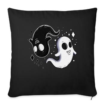 Ying Yang Enfants Fantôme Sorcière Heure Halloween - Housse de coussin décorative 45 x 45 cm - noir - Devant