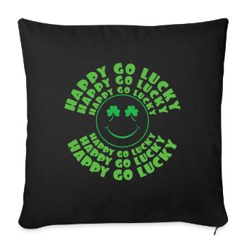 Lucky Paddy Shamrock Saint Patrick Day - Housse de coussin décorative 45 x 45 cm - noir - Devant