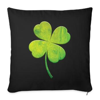 Teinture Trèfle Chance Joyeuse Saint-Patrick - Housse de coussin décorative 45 x 45 cm - noir - Devant