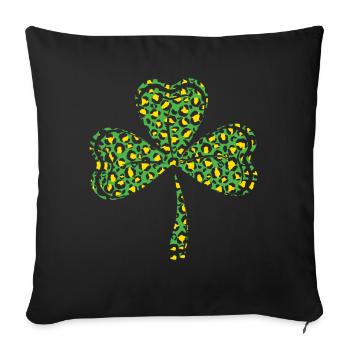Pattern Leopard Shamrock Luck Saint Patrick Day - Sofakissenbezug 45 x 45 cm - Schwarz - Vorne