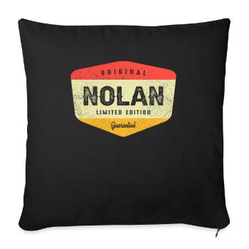 Nolan Limited Edition Funny Personalized Name - Sofa pillowcase 17,3'' x 17,3'' (45 x 45 cm) - black - Front