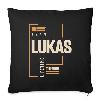 Lukas Personalized Name - Funny Lukas - Sofa pillowcase 17,3'' x 17,3'' (45 x 45 cm) - black - Front