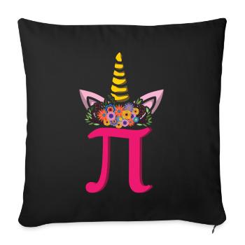Unicorn March Math Holiday Mathematics Funny Pi - Sofa pillowcase 17,3'' x 17,3'' (45 x 45 cm) - black - Front
