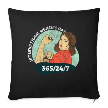 International Womens Day Everyday Girl - Sofa pillowcase 17,3'' x 17,3'' (45 x 45 cm) - black - Front