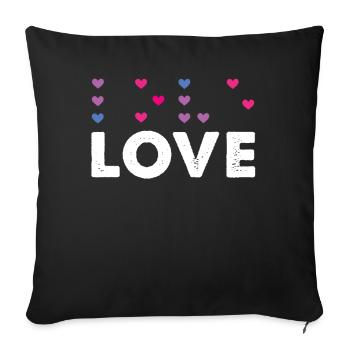 Heart Love Braille Alphabet Braille Language - Sofa pillowcase 17,3'' x 17,3'' (45 x 45 cm) - black - Front