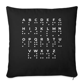 Braille Love Braille Sprache Braille-Alphabet - Sofakissenbezug 45 x 45 cm - Schwarz - Vorne
