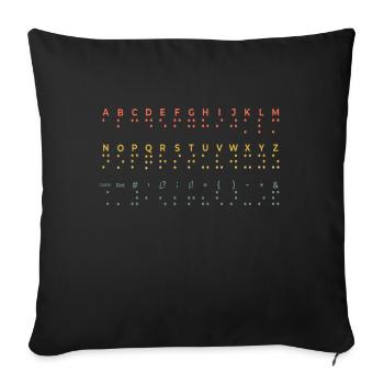 Vintage Love Braille Language Braille Alphabet - Sofa pillowcase 17,3'' x 17,3'' (45 x 45 cm) - black - Front