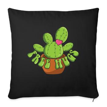 Umarmen Kaktus Lustiger Bauer Garten Hobbygärtner - Sofakissenbezug 45 x 45 cm - Schwarz - Vorne