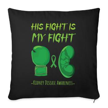 Son combat Wear Green Kidney Disease Awareness - Housse de coussin décorative 45 x 45 cm - noir - Devant