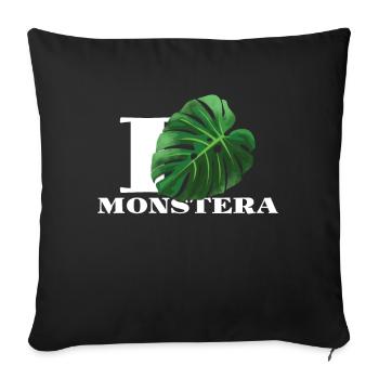 Liebe Monstera Pflanzengarten Hobbygärtner - Sofakissenbezug 45 x 45 cm - Schwarz - Vorne