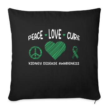 Love Wear Green Kidney Disease Awareness Month - Sofa pillowcase 17,3'' x 17,3'' (45 x 45 cm) - black - Front