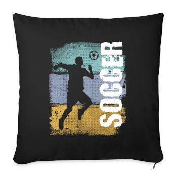 Soccer Vintage Retro Soccer Player - Sofa pillowcase 17,3'' x 17,3'' (45 x 45 cm) - black - Front