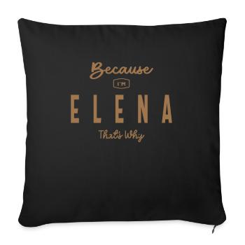 Elena Name Personalized Birthday Name Elena - Sofa pillowcase 17,3'' x 17,3'' (45 x 45 cm) - black - Front