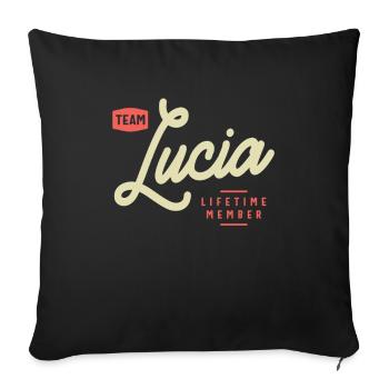 Lucia Name Personalized Birthday Name Lucia - Sofa pillowcase 17,3'' x 17,3'' (45 x 45 cm) - black - Front