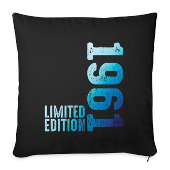 Since 1961 Year 1961 Retro Vintage 1961 Birth - Sofa pillowcase 17,3'' x 17,3'' (45 x 45 cm) - black - Front