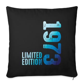 Depuis 1973 Année 1973 Retro Vintage 1973 Naissance - Housse de coussin décorative 45 x 45 cm - noir - Devant