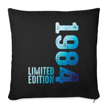 Depuis 1984 Année 1984 Rétro Millésime 1984 Naissance - Housse de coussin décorative 45 x 45 cm - noir - Devant