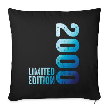 Seit 2000 Jahr 2000 Retro Vintage 2000 Geburt - Sofakissenbezug 45 x 45 cm - Schwarz - Vorne