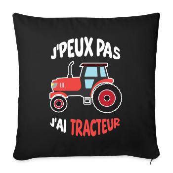 Can't I Have A Tractor Farm Farmer - Sofa pillowcase 17,3'' x 17,3'' (45 x 45 cm) - black - Front