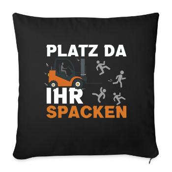 Space Funny Forklift Driver Quotes Operator Truck - Sofa pillowcase 17,3'' x 17,3'' (45 x 45 cm) - black - Front