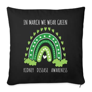 Rainbow March Wear Green Kidney Disease Awareness - Sofa pillowcase 17,3'' x 17,3'' (45 x 45 cm) - black - Front