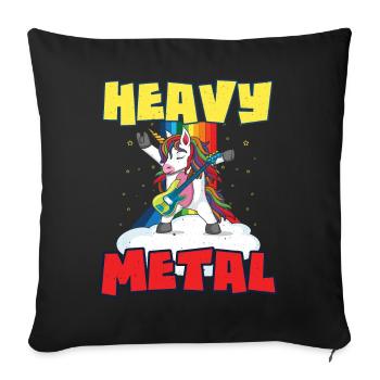 Rock Sign Guitar Unicorn Rainbow Kid Music - Sofa pillowcase 17,3'' x 17,3'' (45 x 45 cm) - black - Front
