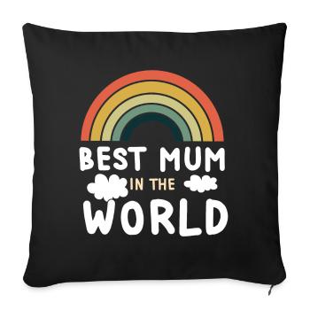 Rainbow Mama Best Mom Happy Mother's Day - Sofa pillowcase 17,3'' x 17,3'' (45 x 45 cm) - black - Front