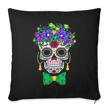 Mardi Gras Costume Fleur Sucre El Dia De Los - Housse de coussin décorative 45 x 45 cm - noir - Devant