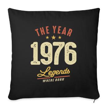 Vintage 1976 - 47th Birthday Classic Born 1976 - Sofa pillowcase 17,3'' x 17,3'' (45 x 45 cm) - black - Front