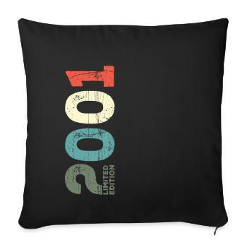 Depuis 2001 Année 2001 Rétro 2001 Millésime 2001 - Housse de coussin décorative 45 x 45 cm - noir - Devant