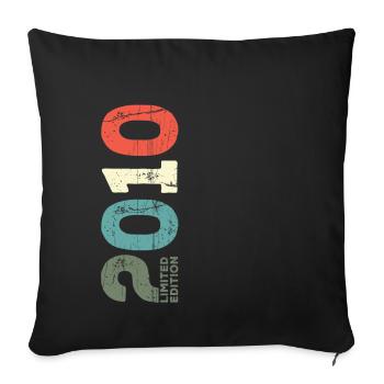 Seit 2010 Jahr 2010 Retro 2010 Jahrgang 2010 - Sofakissenbezug 45 x 45 cm - Schwarz - Vorne