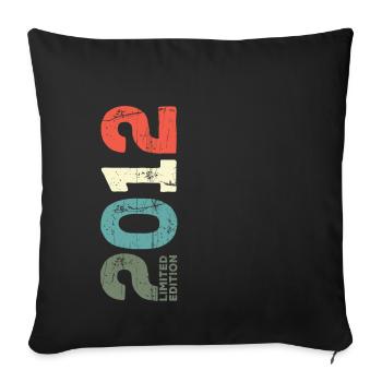 Depuis 2012 Année 2012 Rétro 2012 Millésime 2012 - Housse de coussin décorative 45 x 45 cm - noir - Devant
