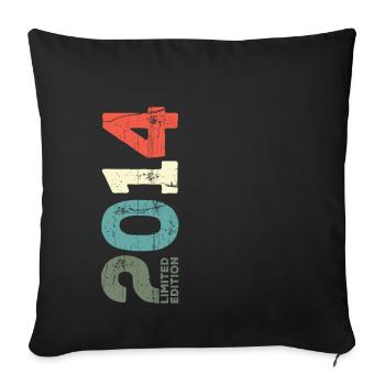 Seit 2014 Jahr 2014 Retro 2014 Jahrgang 2014 - Sofakissenbezug 45 x 45 cm - Schwarz - Vorne