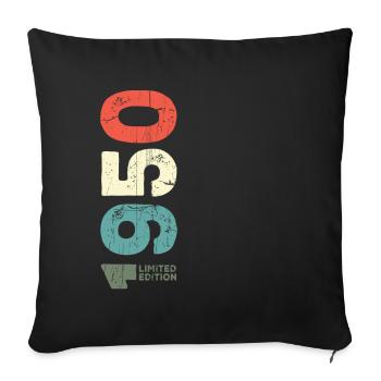 Since 1950 Year 1950 Retro Vintage 1950 Birth - Sofa pillowcase 17,3'' x 17,3'' (45 x 45 cm) - black - Front