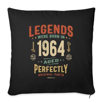 1964 Birthday 59 Years Old - Sofa pillowcase 17,3'' x 17,3'' (45 x 45 cm) - black - Front