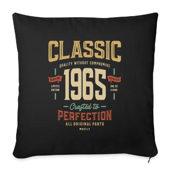 1965 Birthday 58 Years Old - Sofa pillowcase 17,3'' x 17,3'' (45 x 45 cm) - black - Front