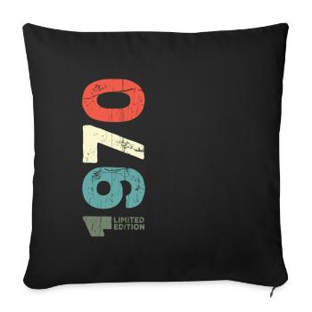 Depuis 1970 Année 1970 Rétro 1970 Millésime 1970 - Housse de coussin décorative 45 x 45 cm - noir - Devant