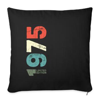 Depuis 1975 Année 1975 Rétro 1975 Millésime 1975 - Housse de coussin décorative 45 x 45 cm - noir - Devant