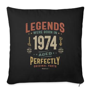 1974 Birthday 49 Years Old - Sofa pillowcase 17,3'' x 17,3'' (45 x 45 cm) - black - Front