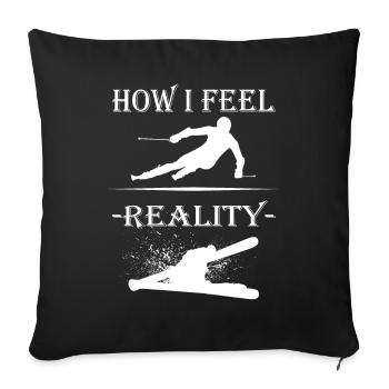 How i feel Skifahren Skifahrer Wintersport - Sofakissenbezug 45 x 45 cm - Schwarz - Vorne